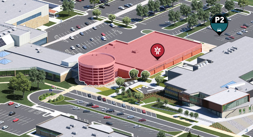 Overhead view of Assessment Center location in building